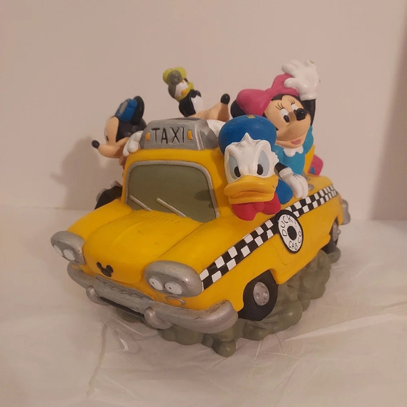 Disney Fab 5 - Duck Cab Co. Taxi Bank w/ Mickey, Minnie, Donald, Goofy & Pluto - Picture 1 of 8